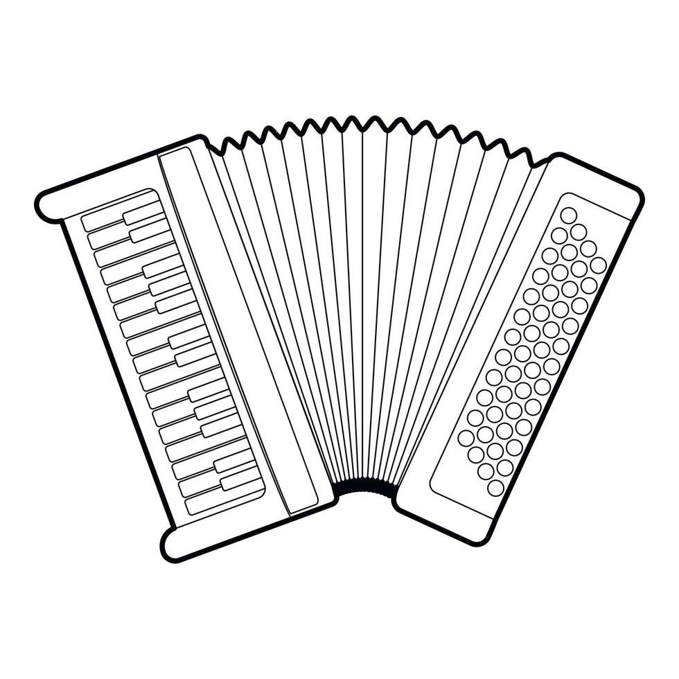 Accordion icon, outline style vector