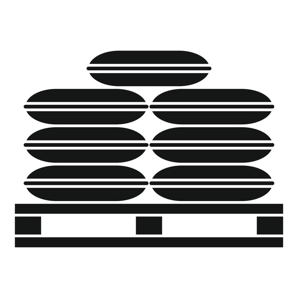 Flour sack pallet icon, simple style vector