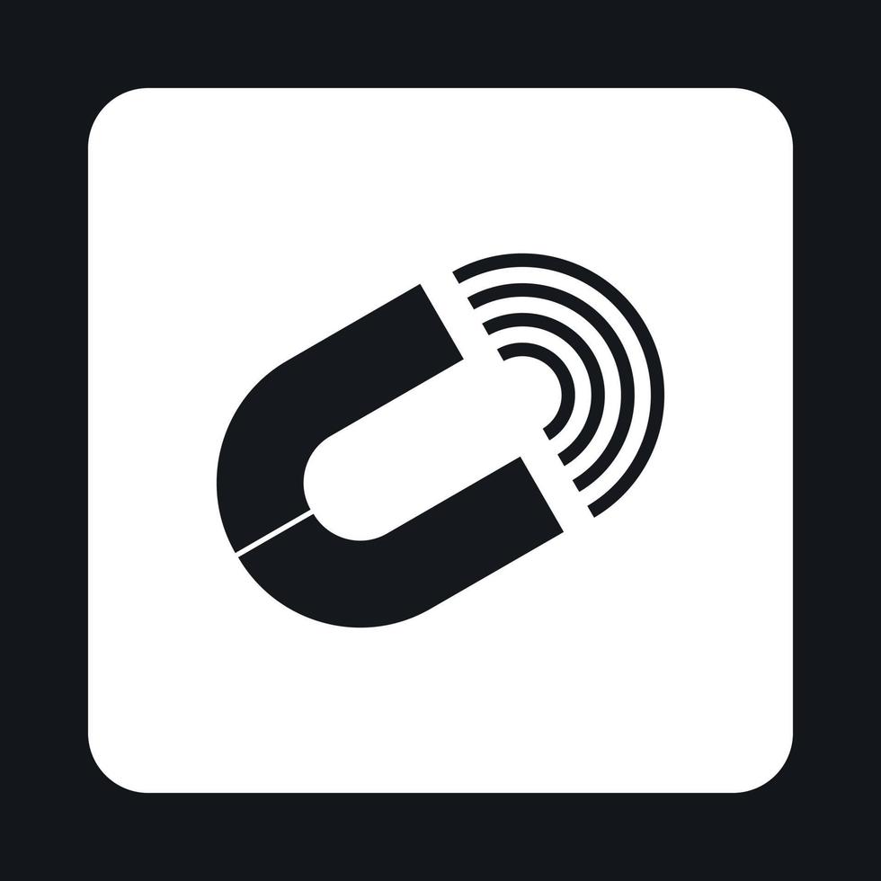 Horseshoe magnet icon, simple style vector