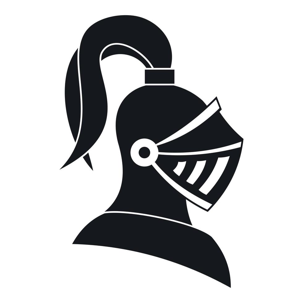 icono de casco medieval, estilo simple vector