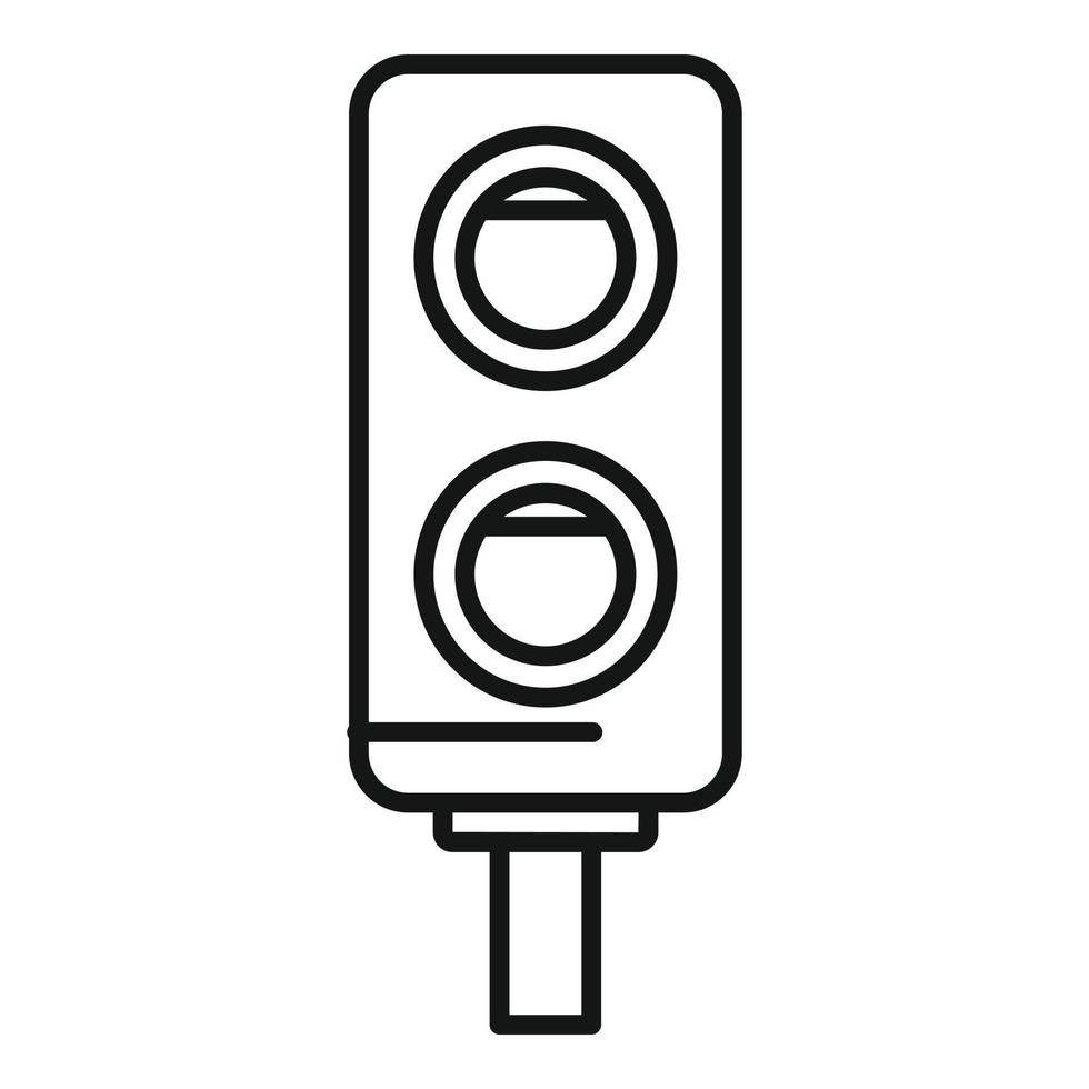 Electric train traffic light icon, outline style vector