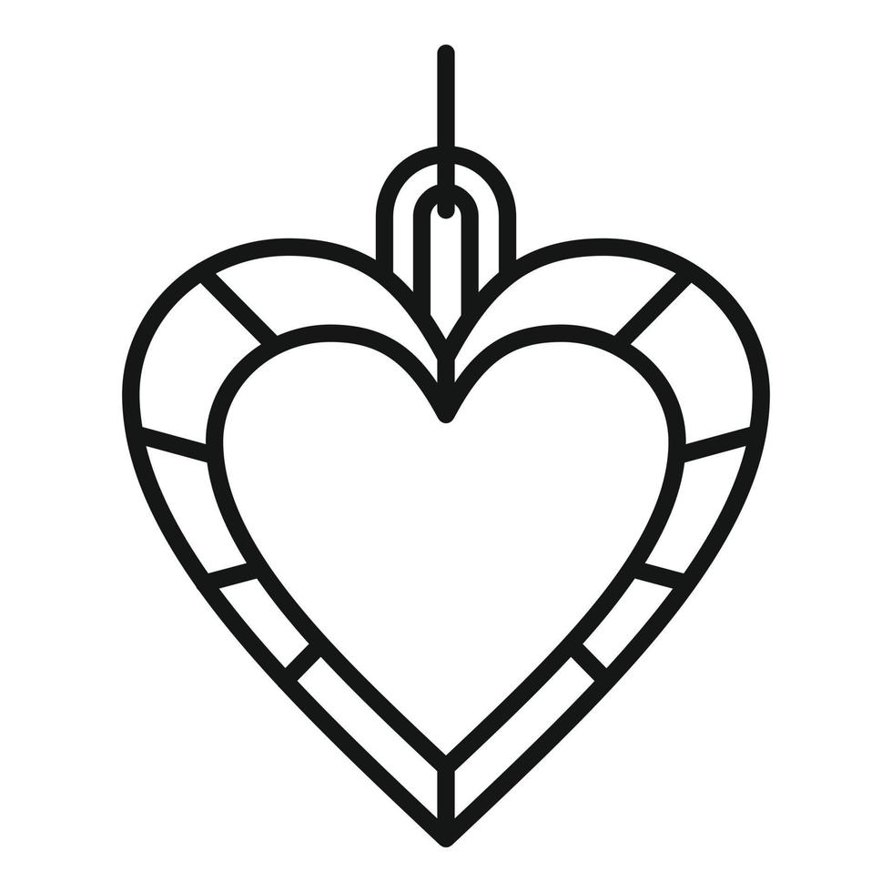 Heart jeweler icon, outline style vector