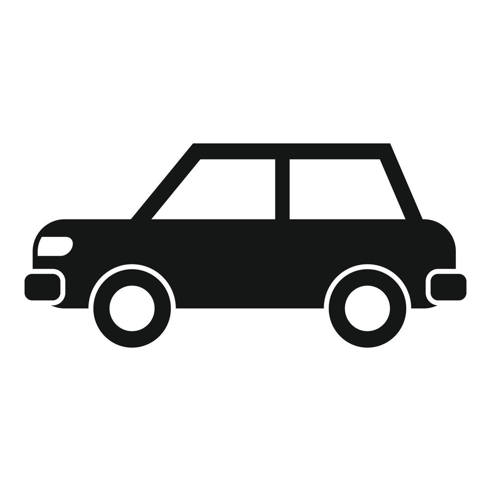 icono de coche sedán, estilo simple vector