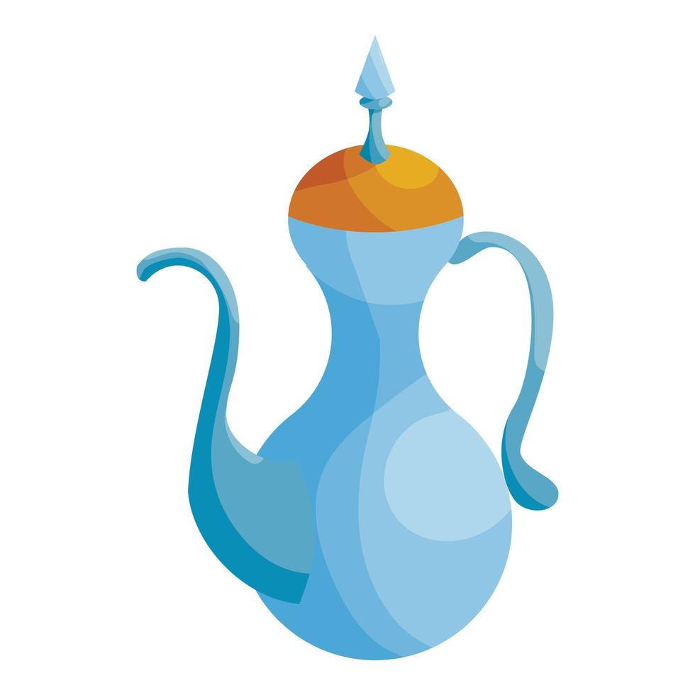 Traditional arabic coffee mug icon, cartoon style vector