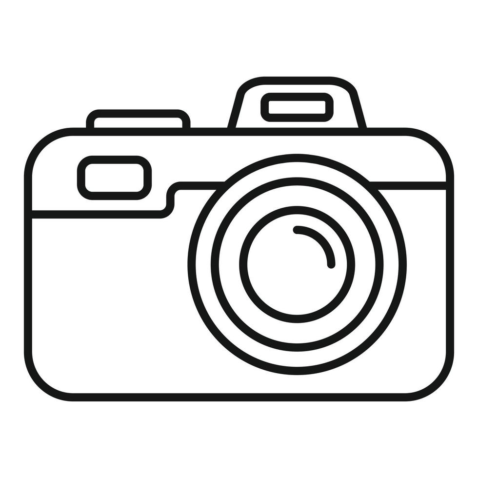 Travel camera icon, outline style vector