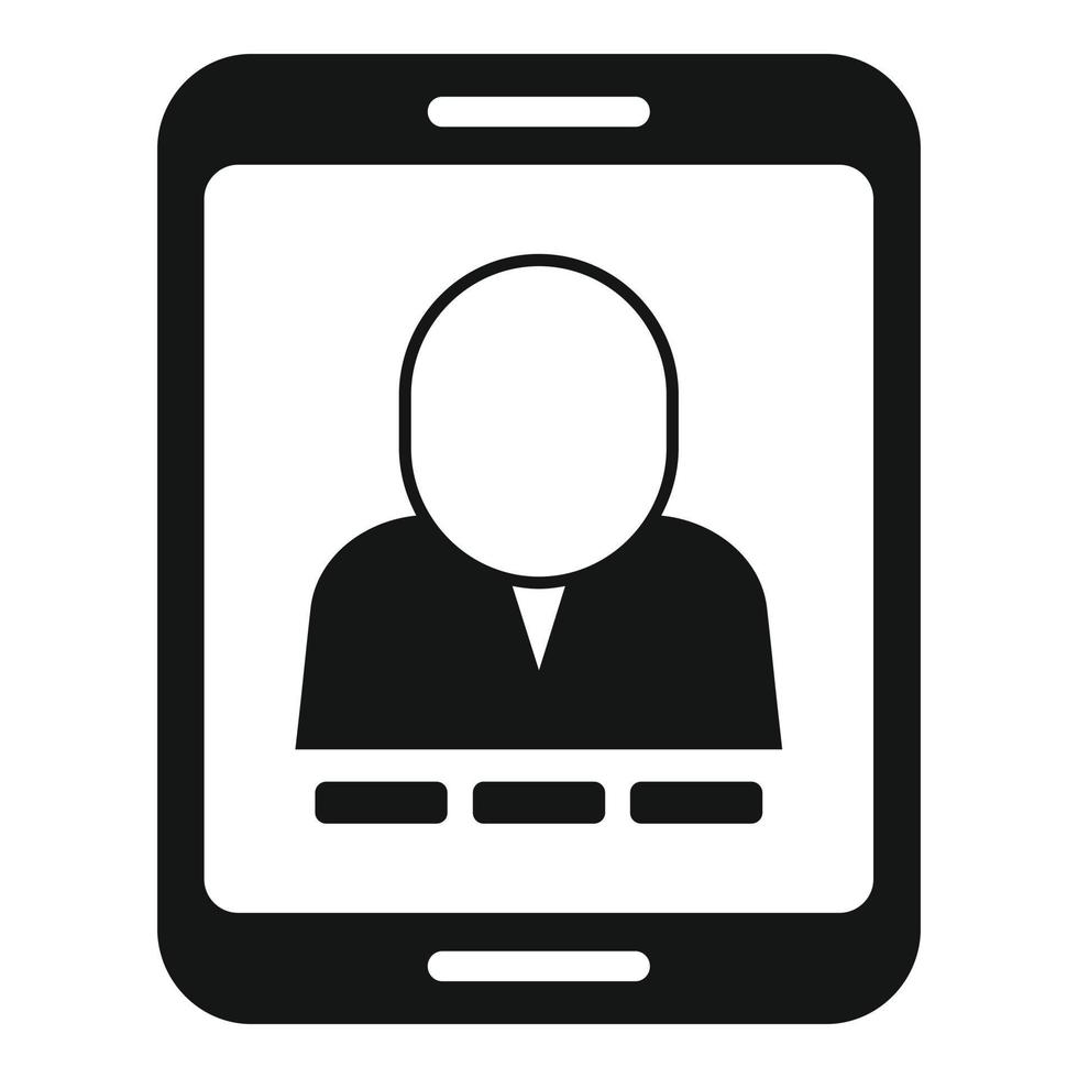 Tablet video call icon, simple style vector