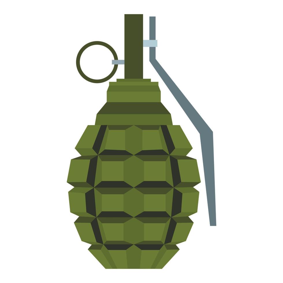 icono de granada de mano, estilo plano vector