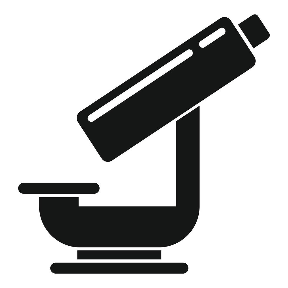Nanotechnology microscope icon, simple style vector
