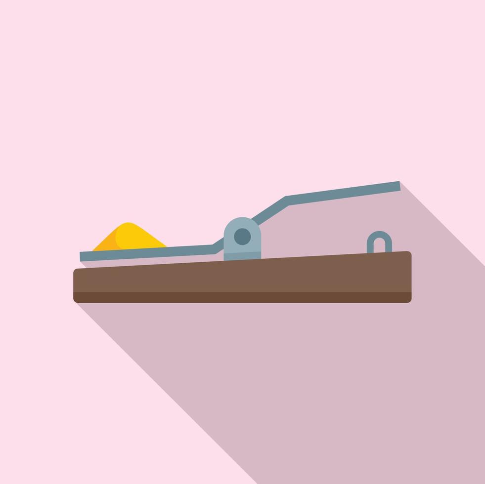 Mouse trap icon, flat style vector