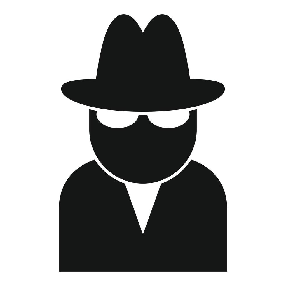 icono de agente de seguridad, estilo simple vector