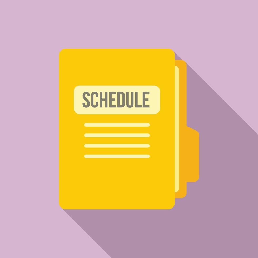 Syllabus folder schedule icon, flat style vector