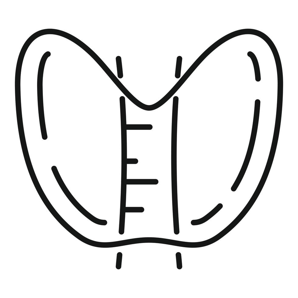 icono de hormonas tiroideas, estilo de esquema vector