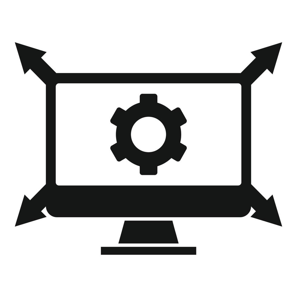 Outsource monitor icon, simple style vector