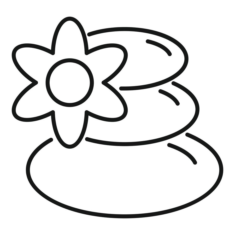 Essential oils spa stones icon, outline style vector