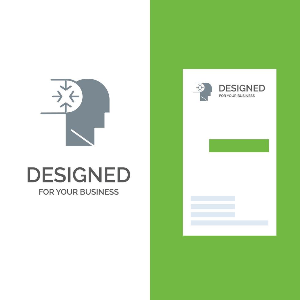 Mind Autism Disorder Head Grey Logo Design and Business Card Template vector