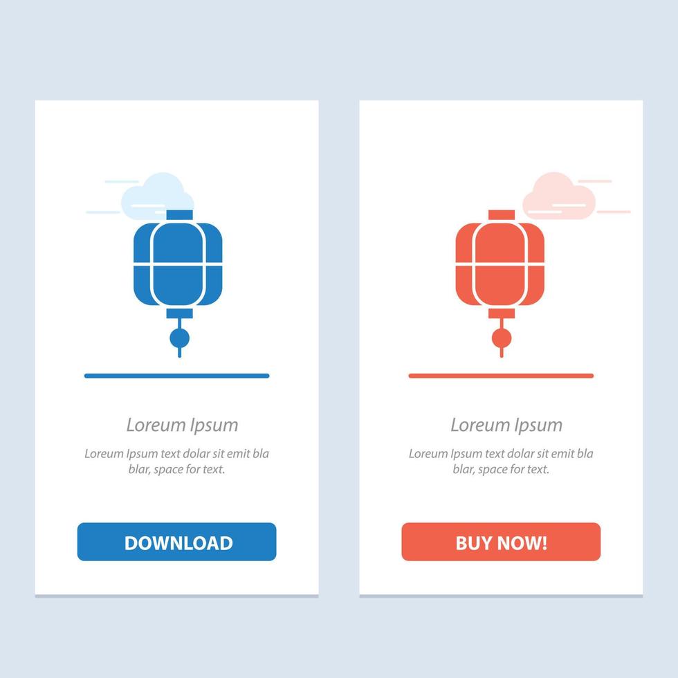 Lantern China Chinese Decoration  Blue and Red Download and Buy Now web Widget Card Template vector