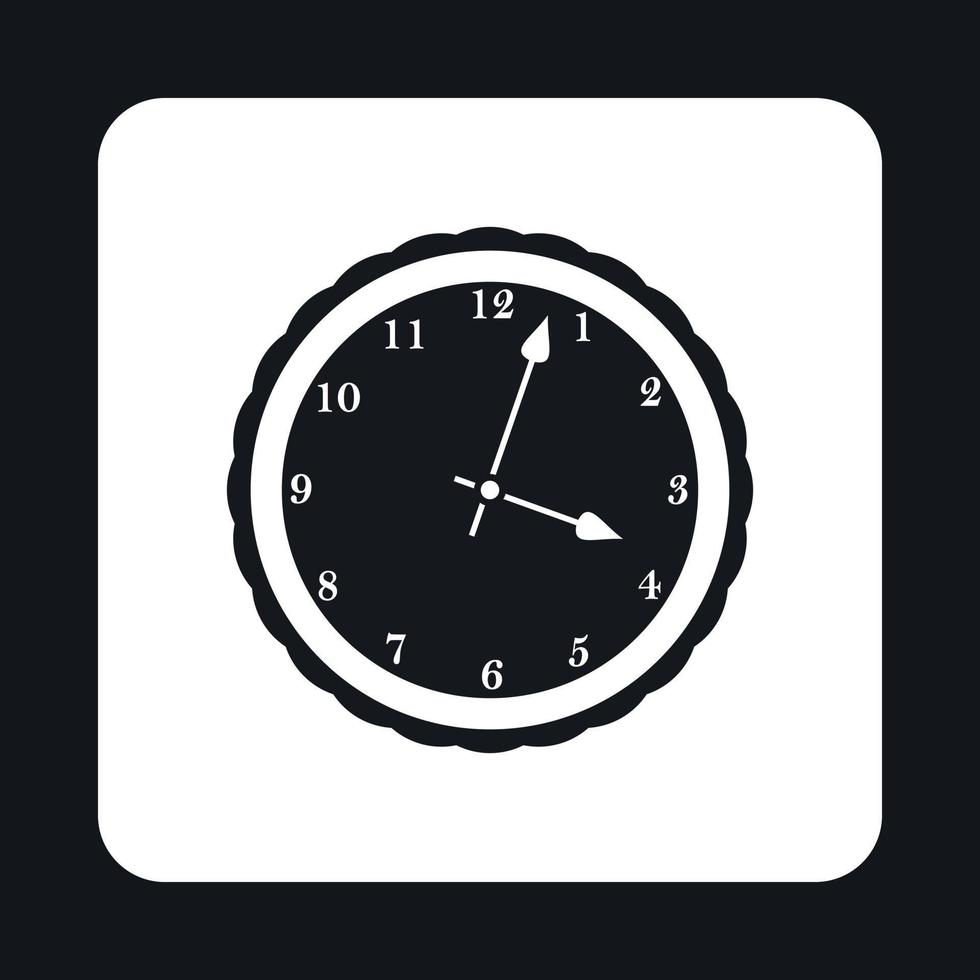 Round mechanical watch icon, simple style vector