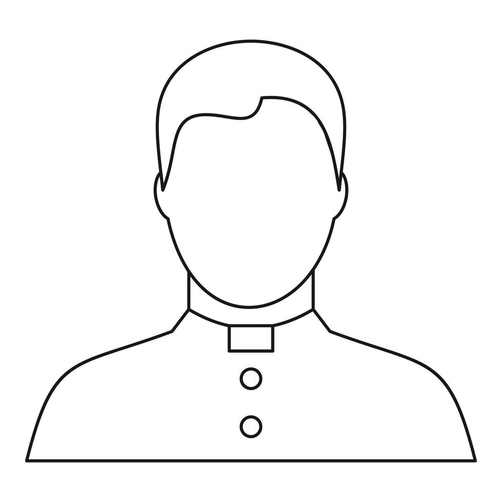 Catholic priest icon, outline style vector