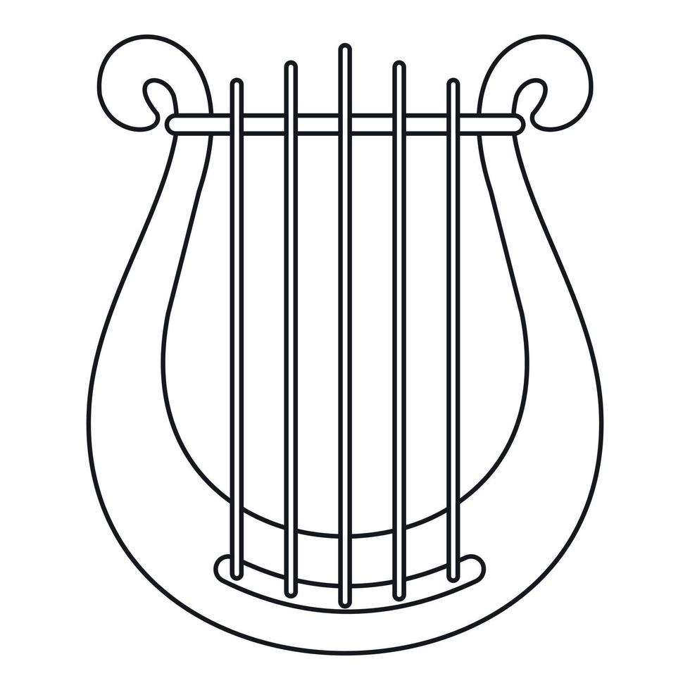 Harp icon, outline style vector