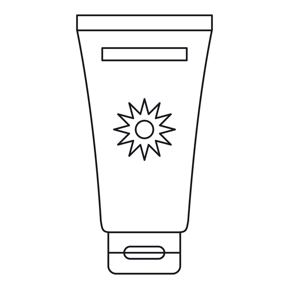 Cream sun protection icon, outline style vector