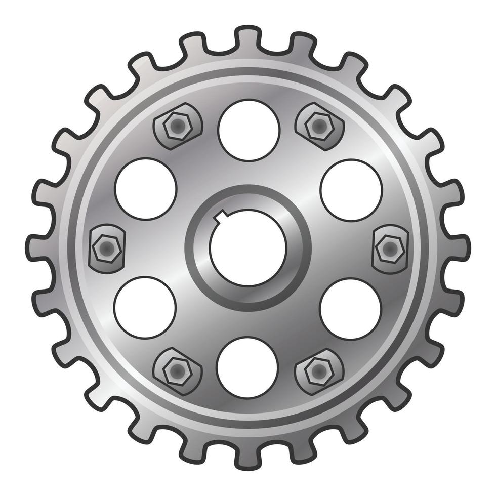 Car motor gear icon, cartoon style vector