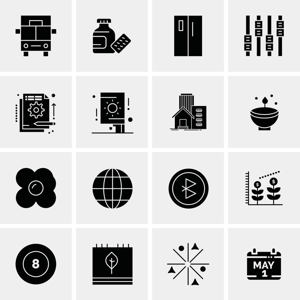 16 iconos universales de negocios vector ilustración de icono creativo para usar en proyectos relacionados con la web y dispositivos móviles