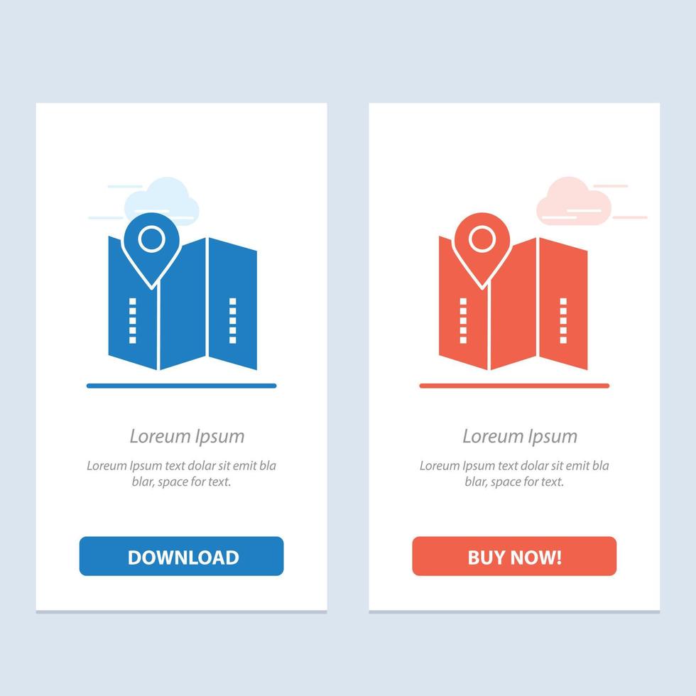 Map Location Directions Location   Blue and Red Download and Buy Now web Widget Card Template vector