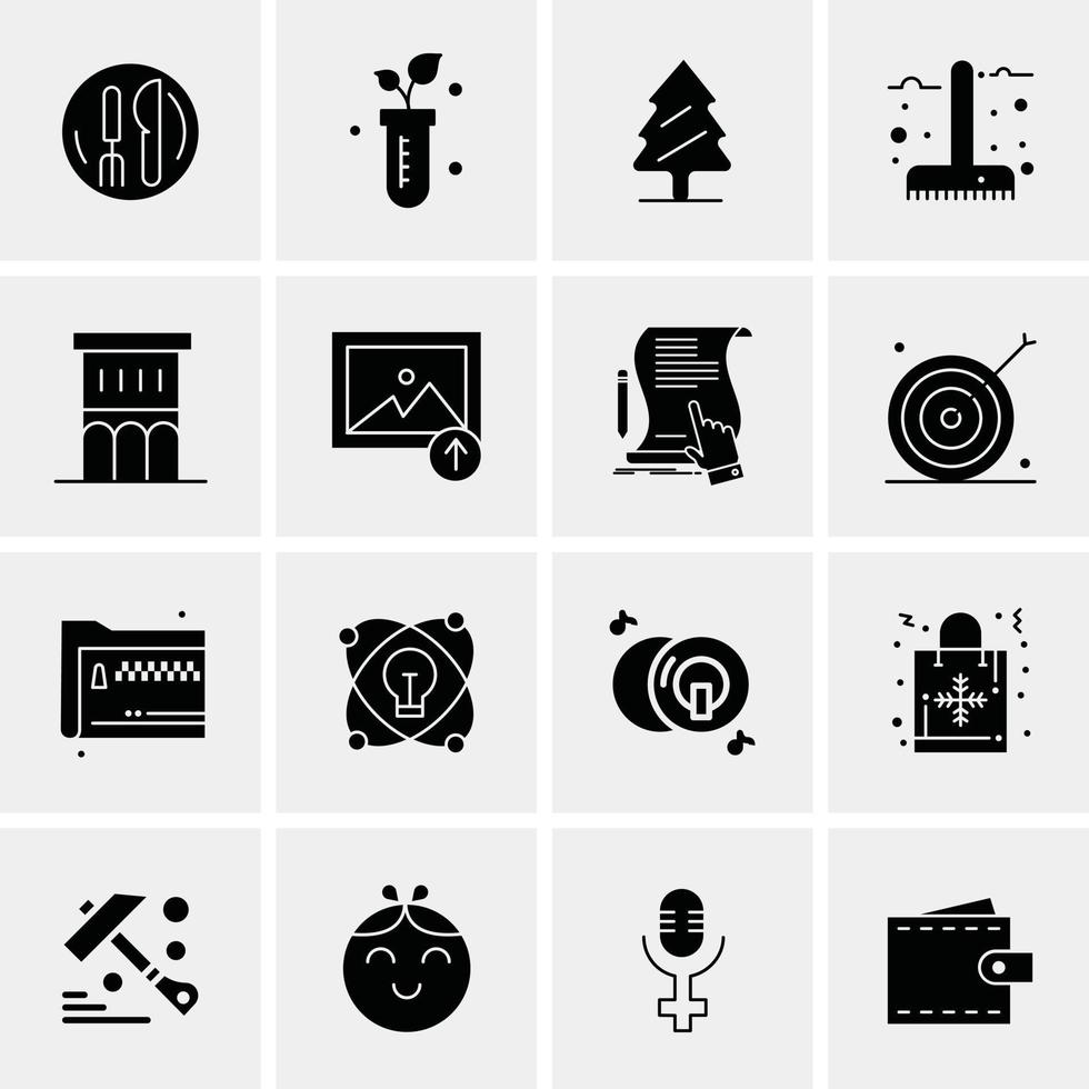 16 iconos universales de negocios vector ilustración de icono creativo para usar en proyectos relacionados con la web y dispositivos móviles