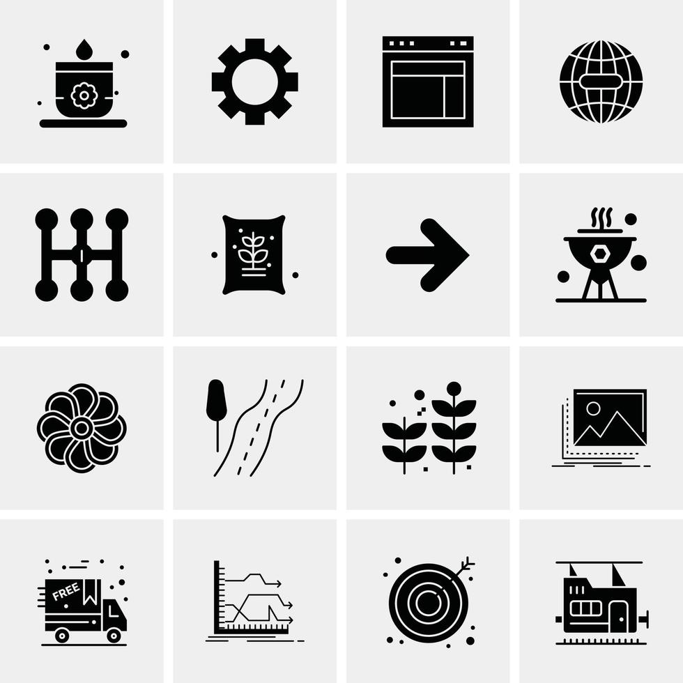 16 iconos universales de negocios vector ilustración de icono creativo para usar en proyectos relacionados con la web y dispositivos móviles