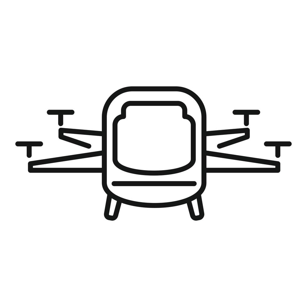 Driverless taxi drone icon, outline style vector