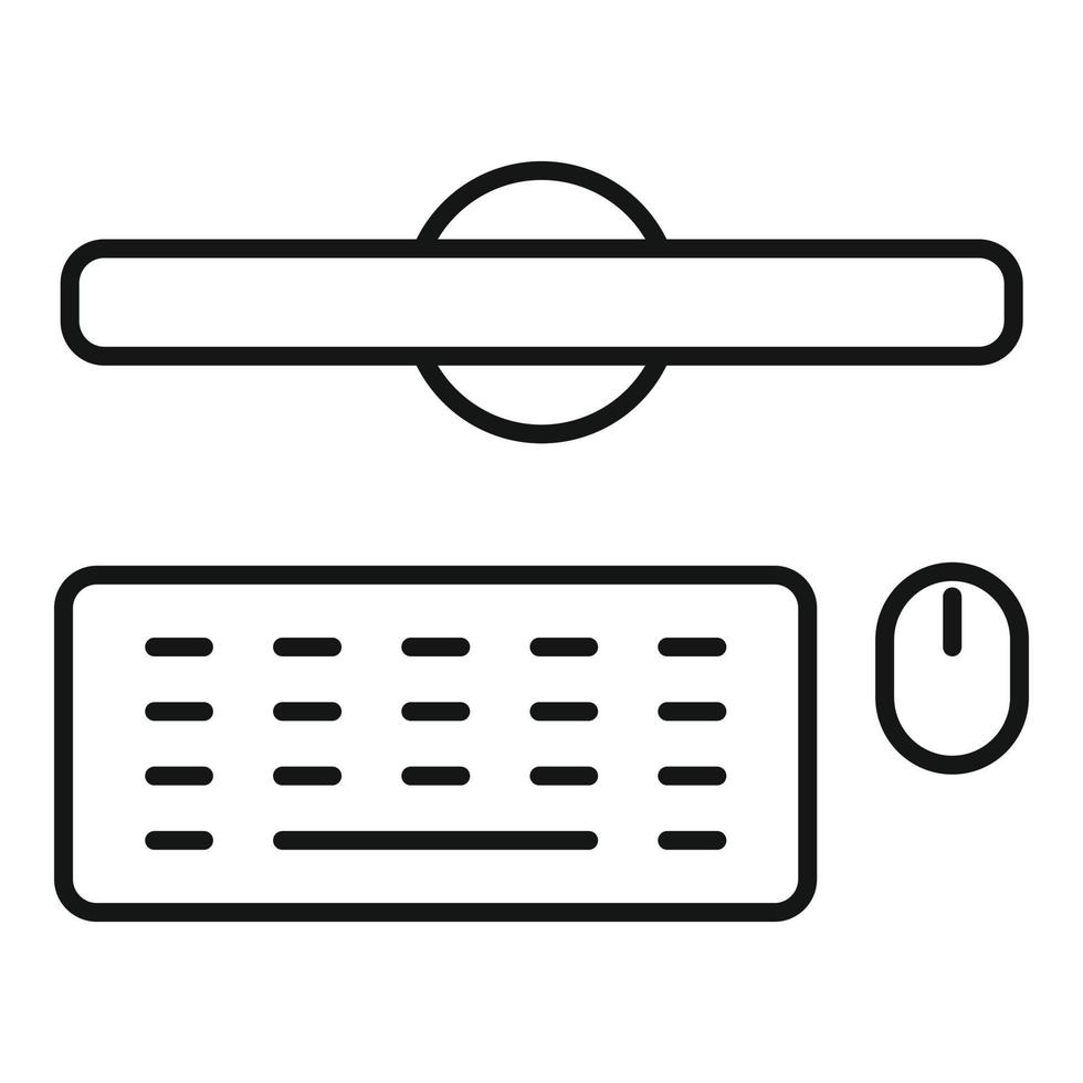 Home office computer icon, outline style vector