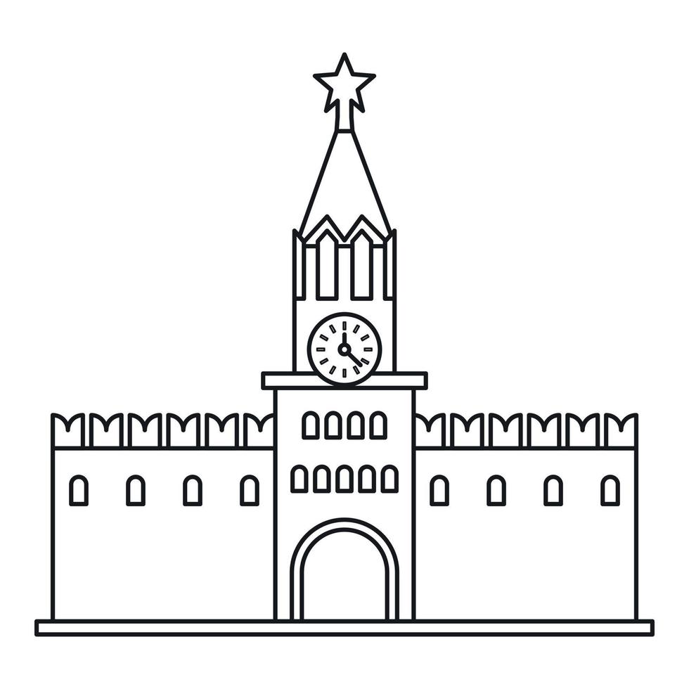 icono de la torre spasskaya del kremlin de moscú vector