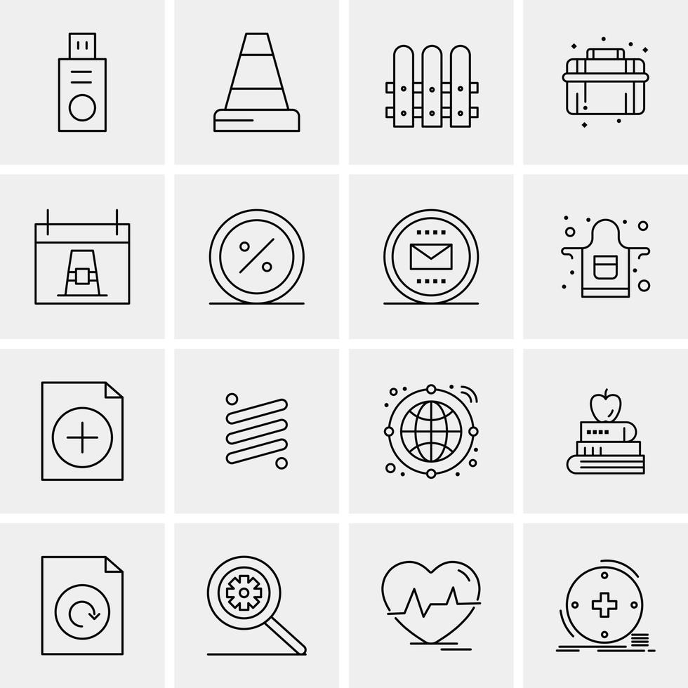 16 iconos universales de negocios vector ilustración de icono creativo para usar en proyectos relacionados con la web y dispositivos móviles