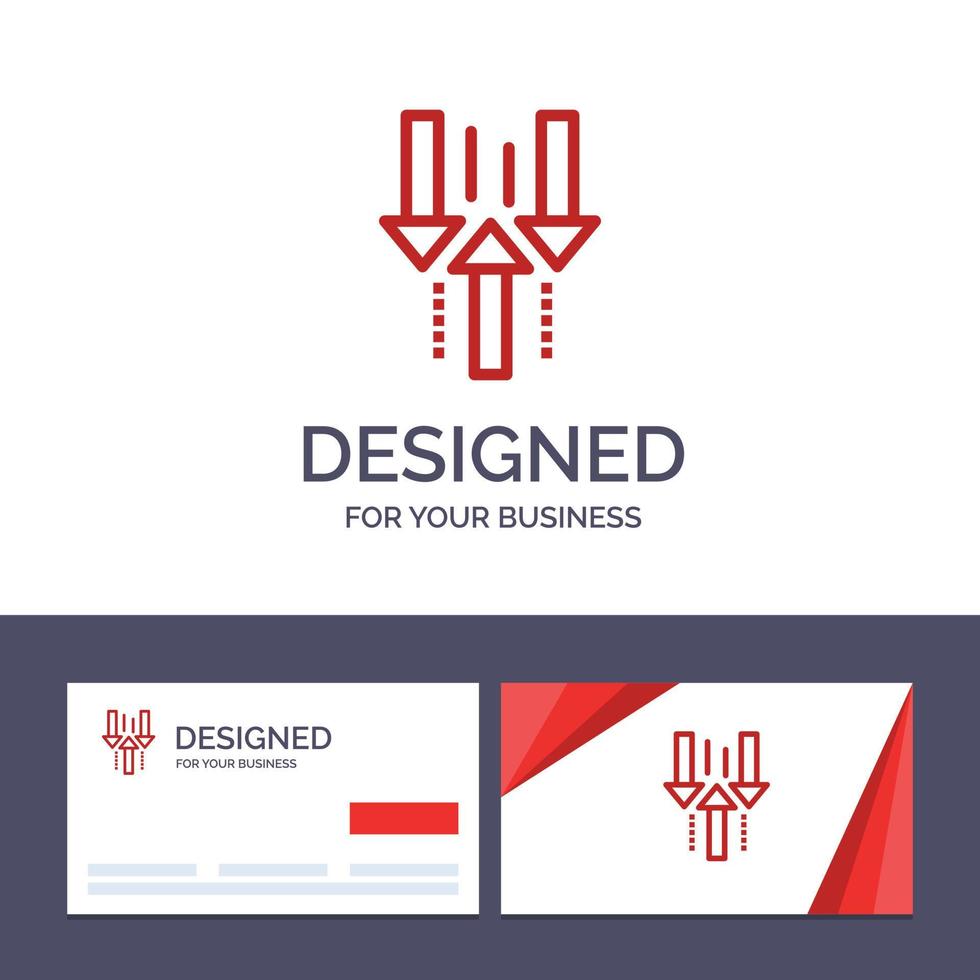 Creative Business Card and Logo template Arrow Down Up Upload Download Vector Illustration