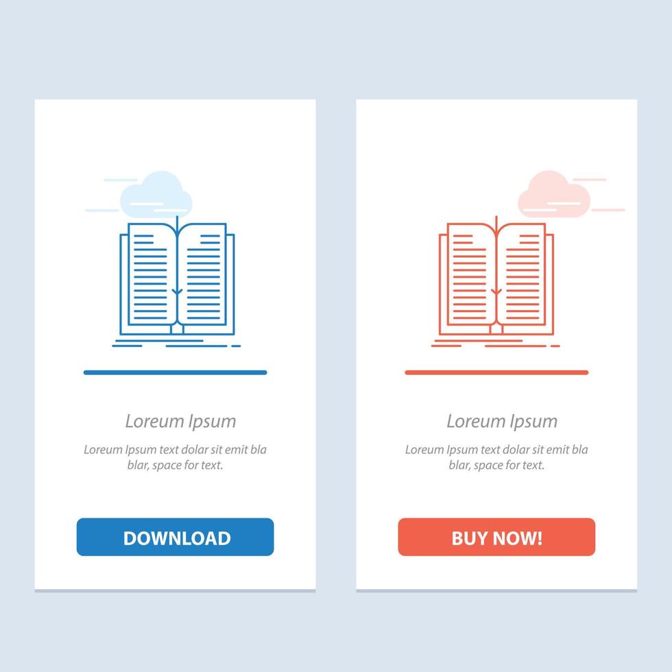 Application File Transfer Book  Blue and Red Download and Buy Now web Widget Card Template vector