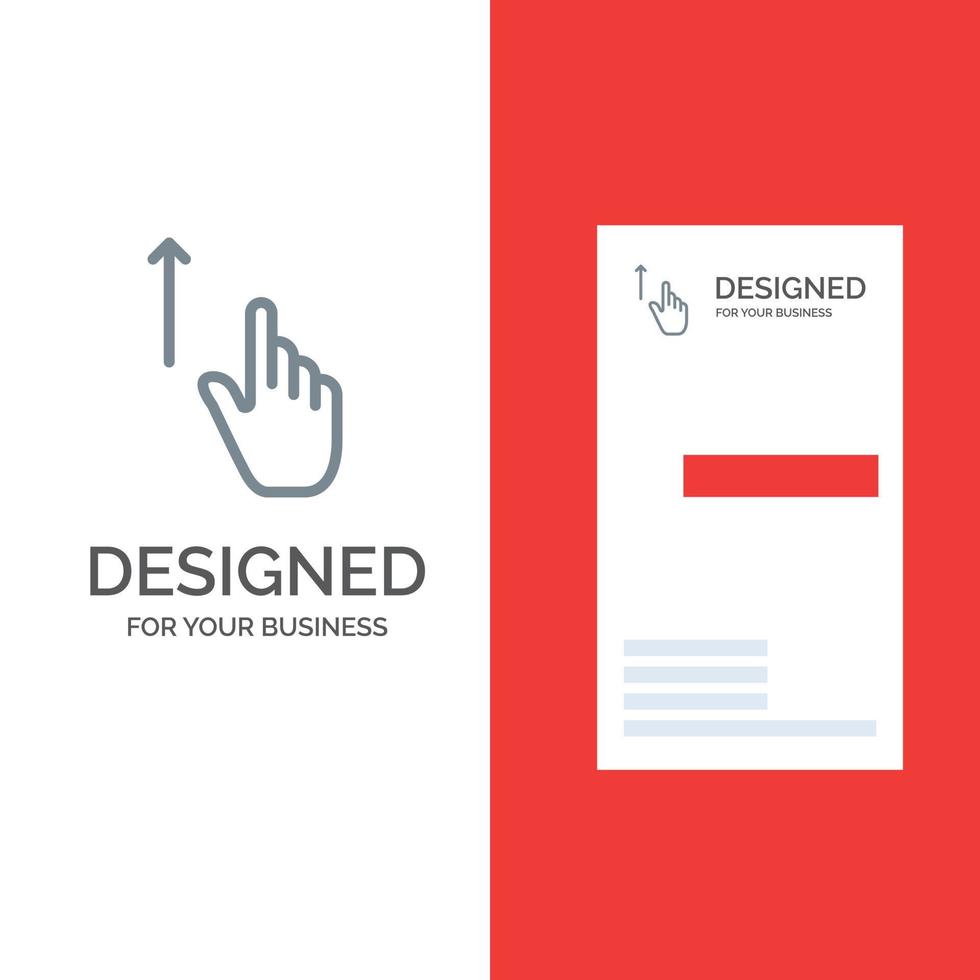 gesto de dedo hacia arriba gestos mano diseño de logotipo gris y plantilla de tarjeta de visita vector