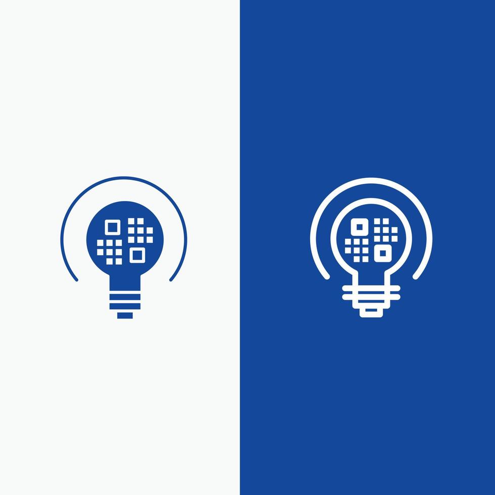 Data Insight Light Bulb Line and Glyph Solid icon Blue banner Line and Glyph Solid icon Blue banner vector