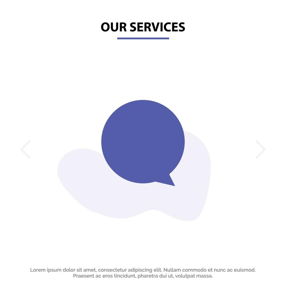 Our Services Chat Instagram Interface Solid Glyph Icon Web card Template vector