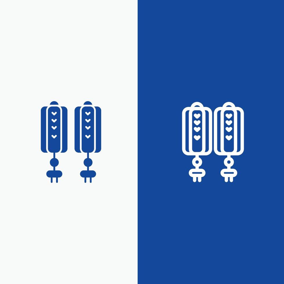 Pendant China Chinese Decoration Line and Glyph Solid icon Blue banner vector