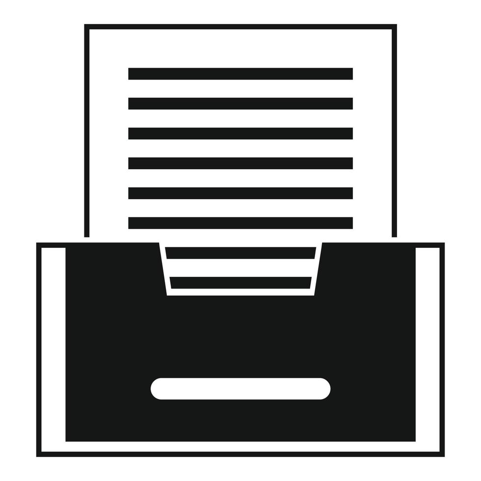 icono de archivo de papel, estilo simple vector