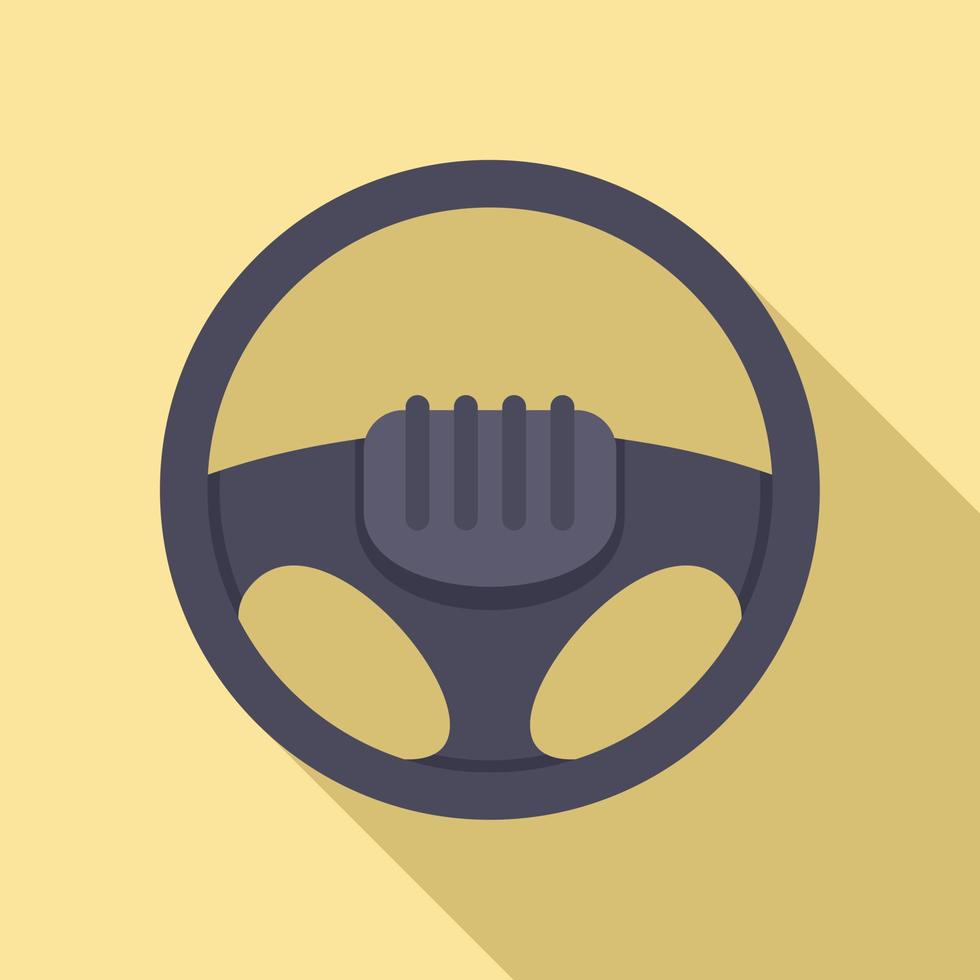 Steering wheel detail icon, flat style vector