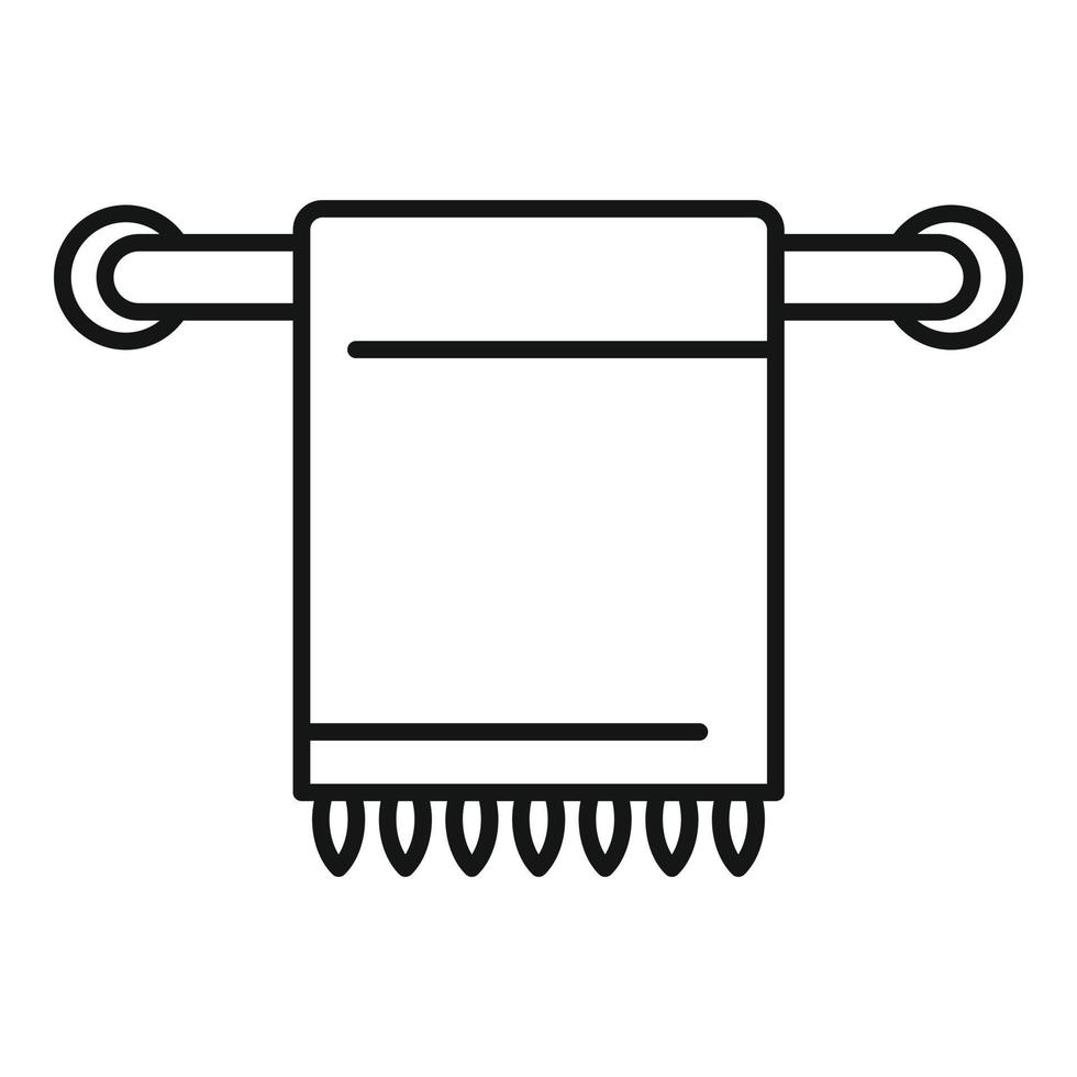 Bathroom heated towel rail icon, outline style vector