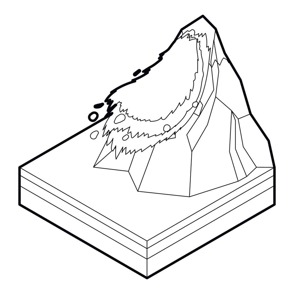 Avalanche icon in outline style vector