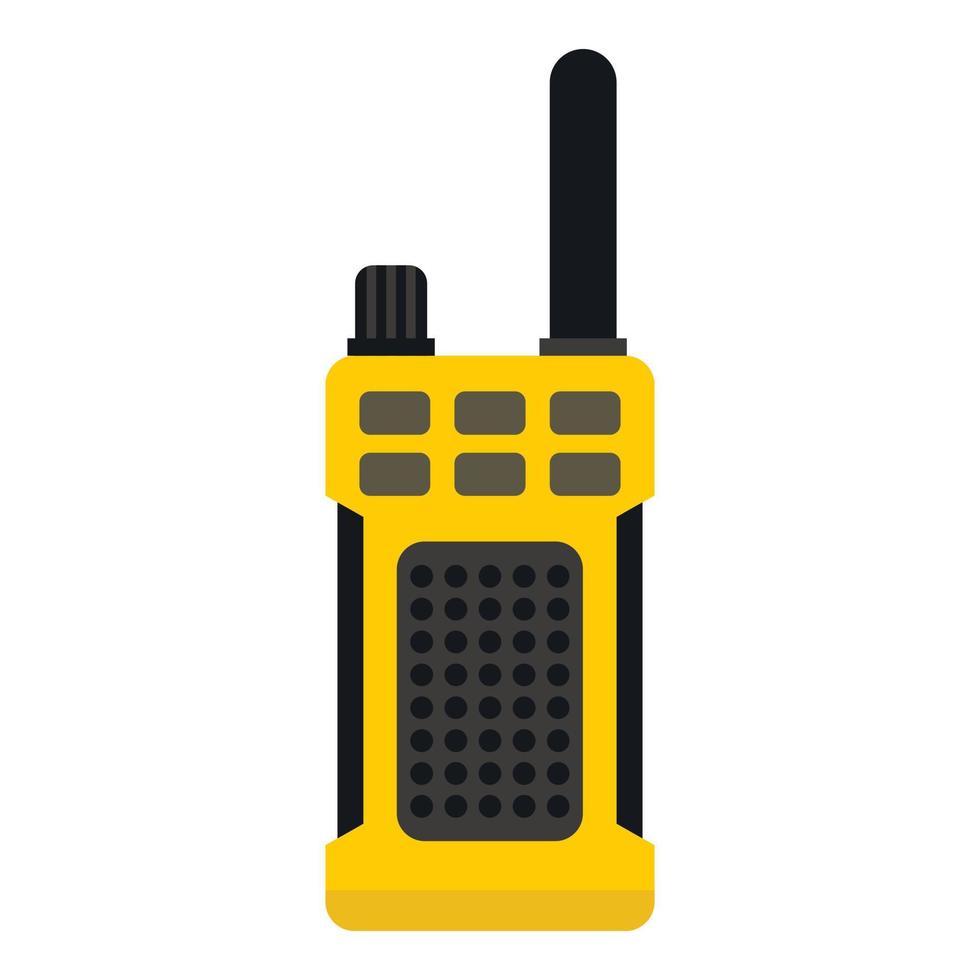 icono de transmisor de radio portátil, estilo plano vector