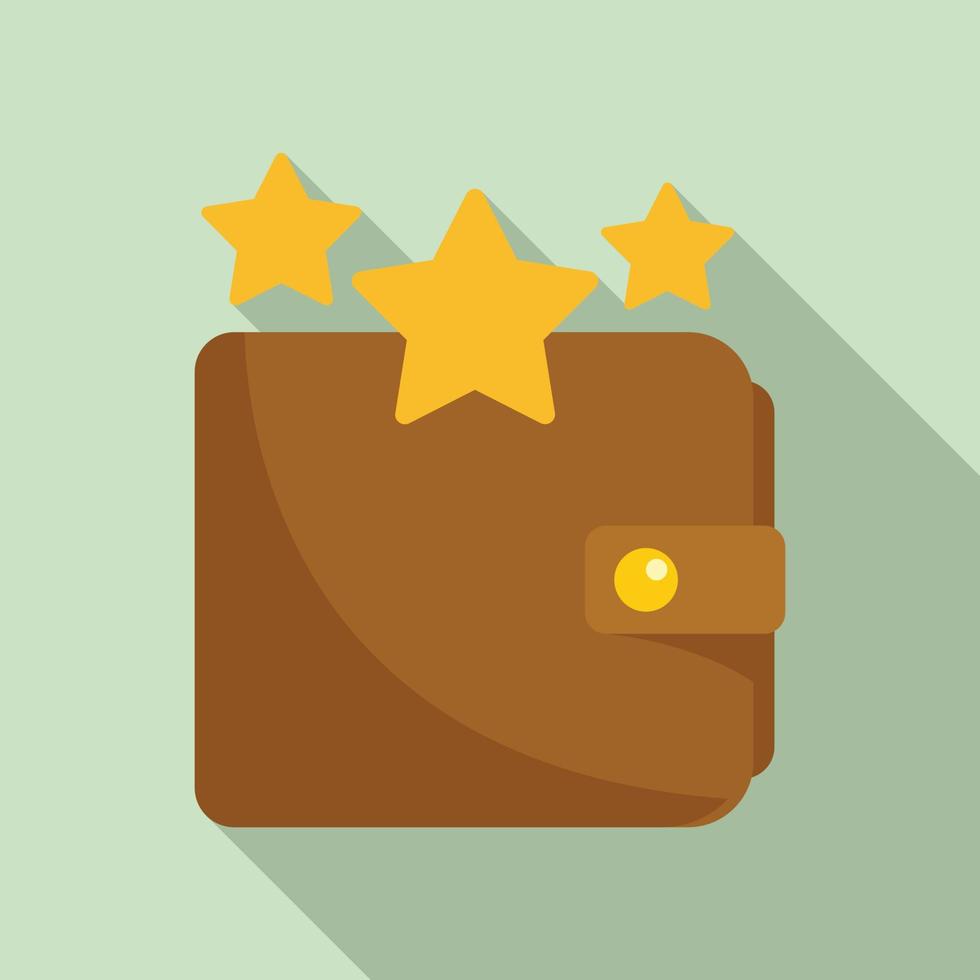 Sale bonus star wallet icon, flat style vector