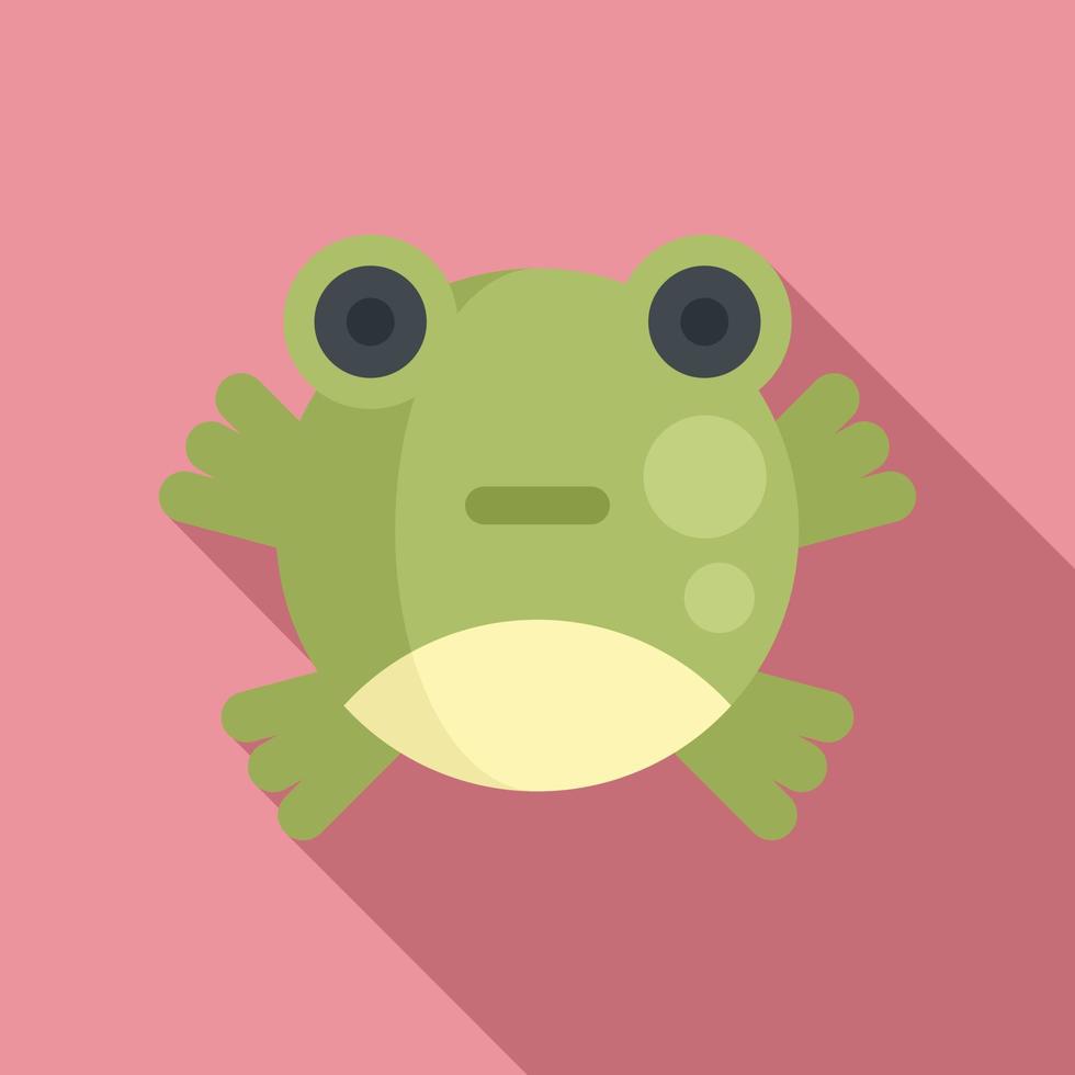 Cute frog toy icon, flat style vector