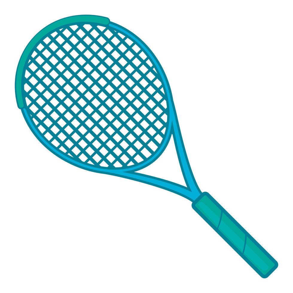 icono de raqueta de tenis, estilo de dibujos animados vector