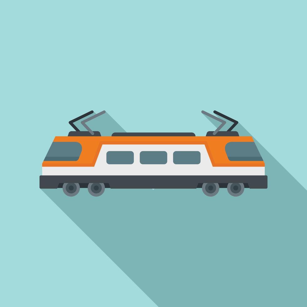 City electric train icon, flat style vector