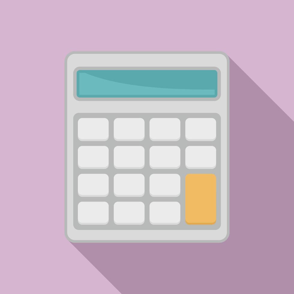 Math calculator icon, flat style vector