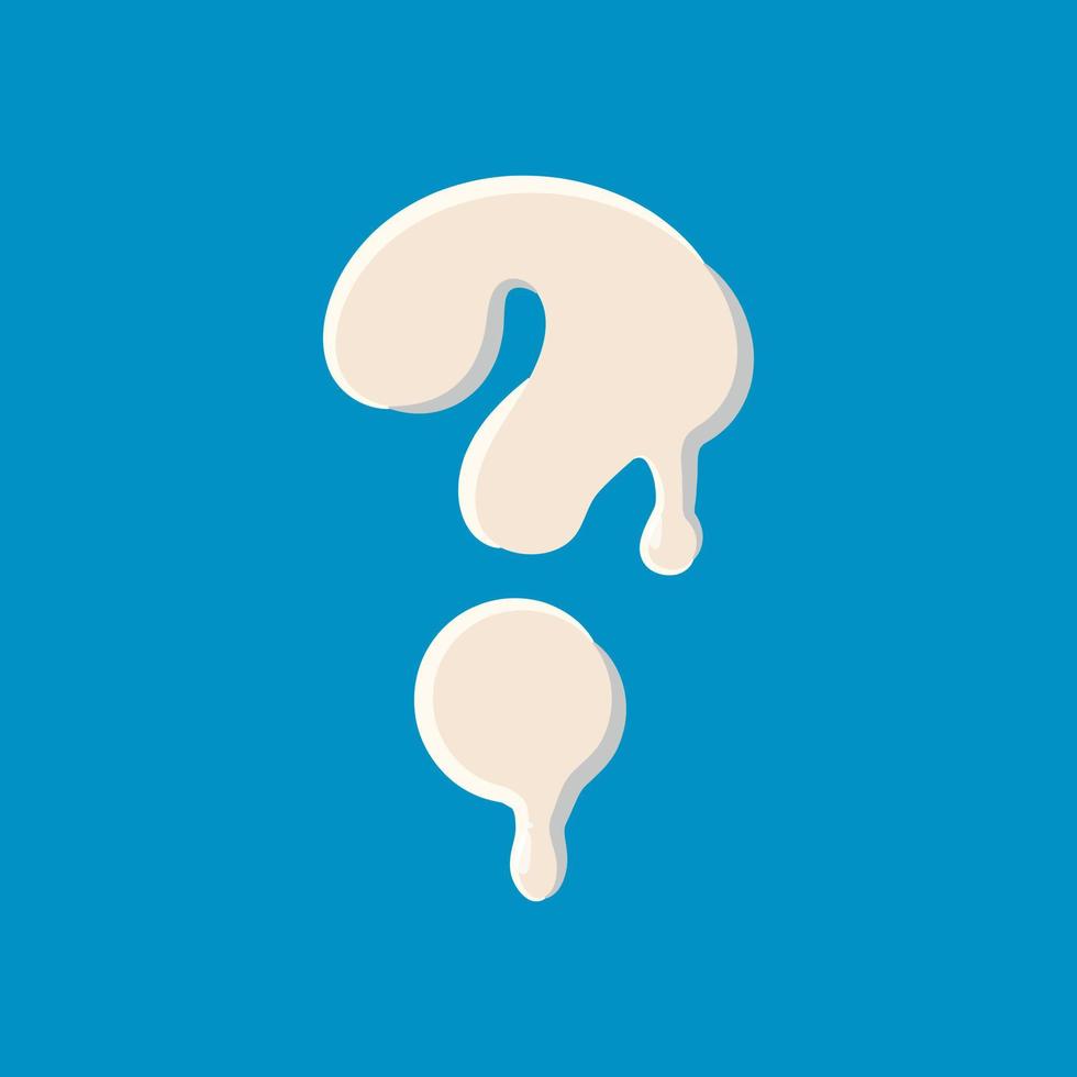 Question mark isolated on baby blue background vector